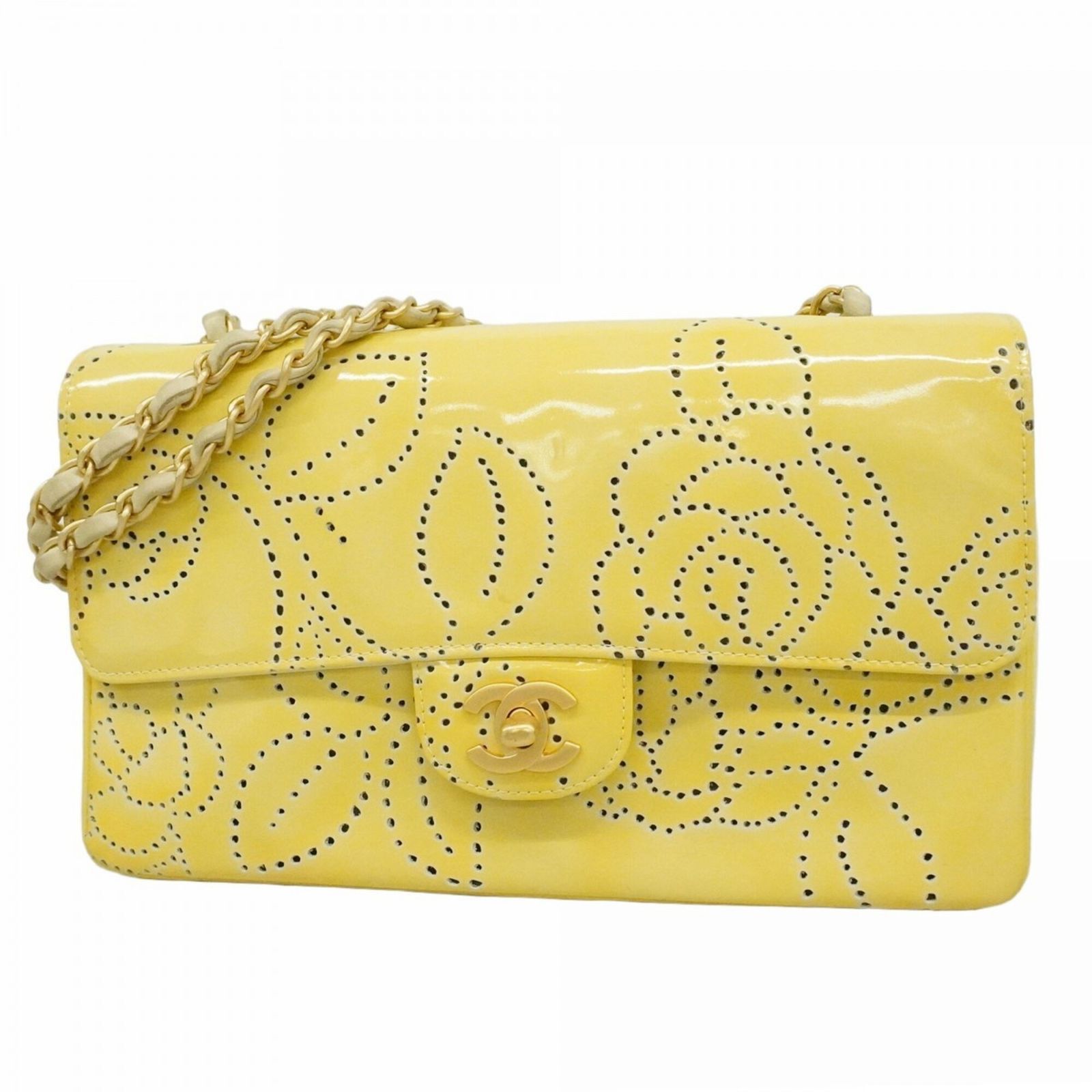 シャネル(Chanel) シャネル ショルダーバッグ カメリア Wチェーン