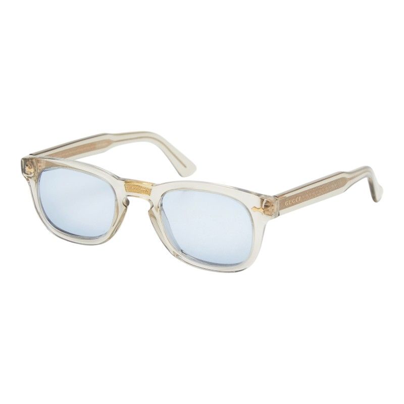 グッチ メガネ 度入り カラーレンズ GG0182S クリア ゴールド プラスチック メンズ GUCCI【1-0272574】