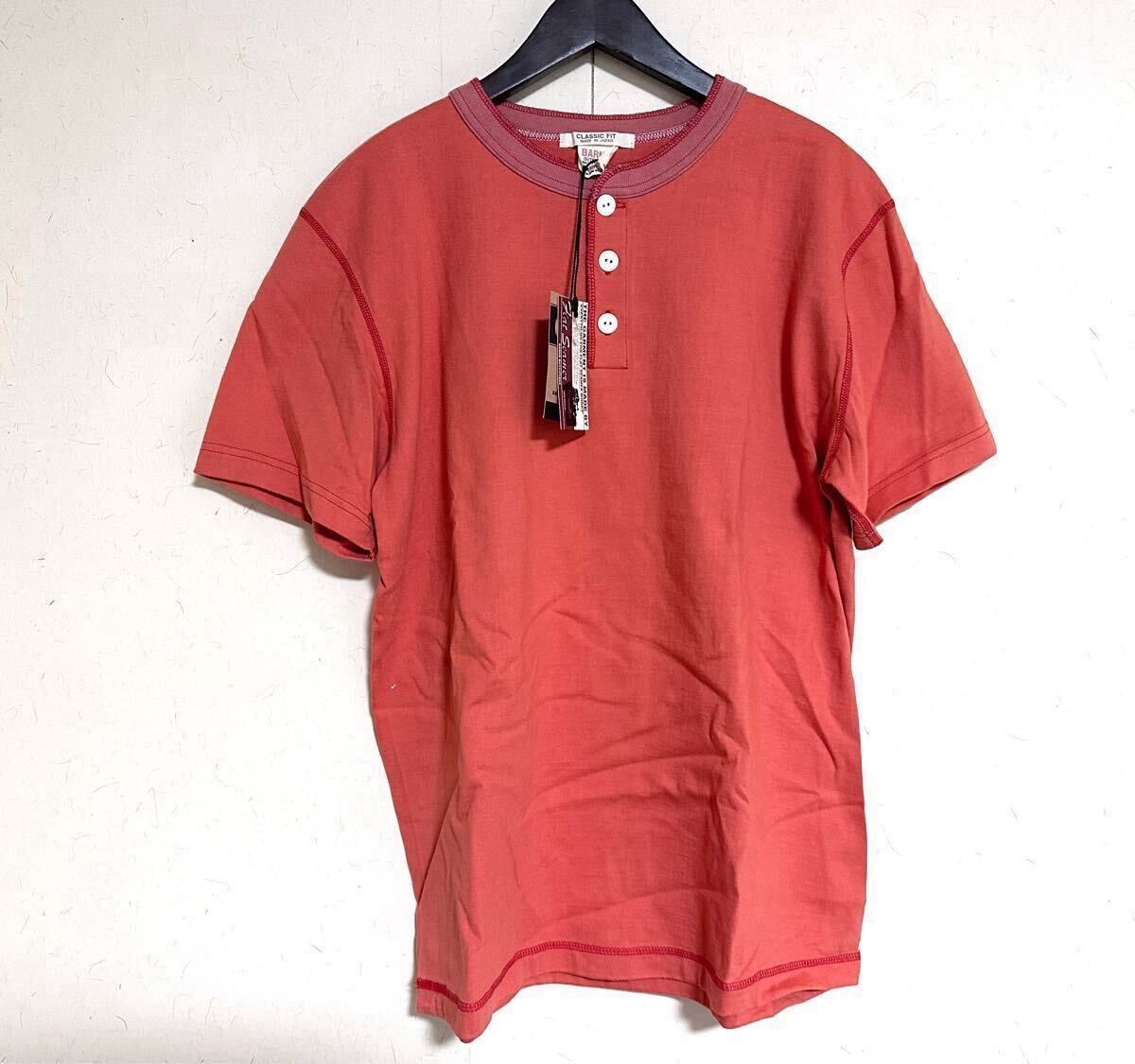 未使用 BARNS OUTFITTERS バーンズ アウトフィッターズ COZUN コズン 吊り編み 半袖 Tシャツ ヘンリーネック BR-8146 L オレンジ 2