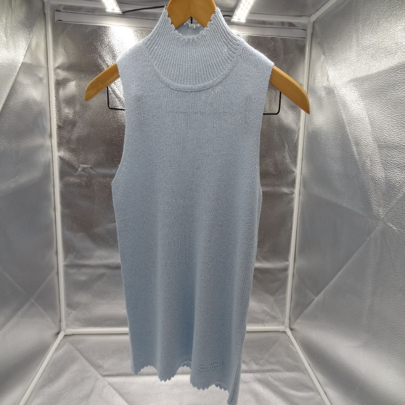 courreges クレージュ 水色 ノースリーブニット カーディガン 2点