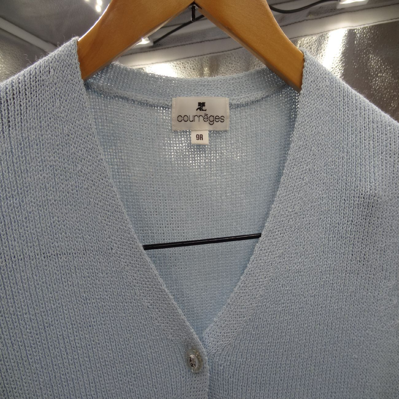 courreges クレージュ 水色 ノースリーブニット カーディガン 2点