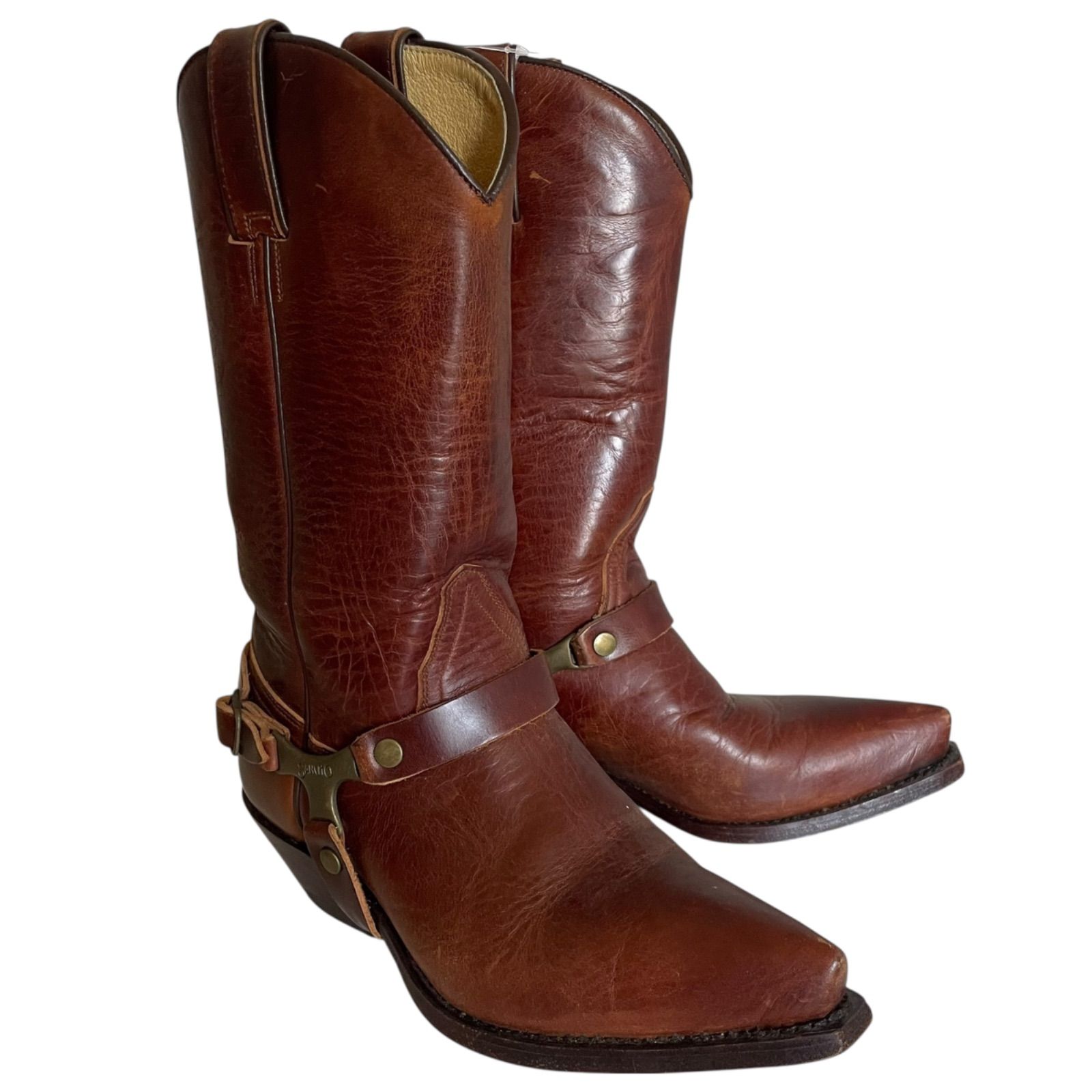 SANCHO ウェスタンブーツ　38 24cm相当 SANCHO Harness Boots 濃茶 38 24cm相当 サンチョ・ブーツ ウエスタン