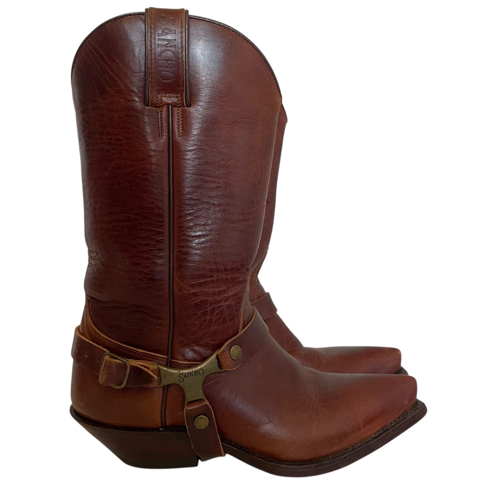 SANCHO Harness Boots 濃茶 38 24cm相当 サンチョ・ブーツ ウエスタン 