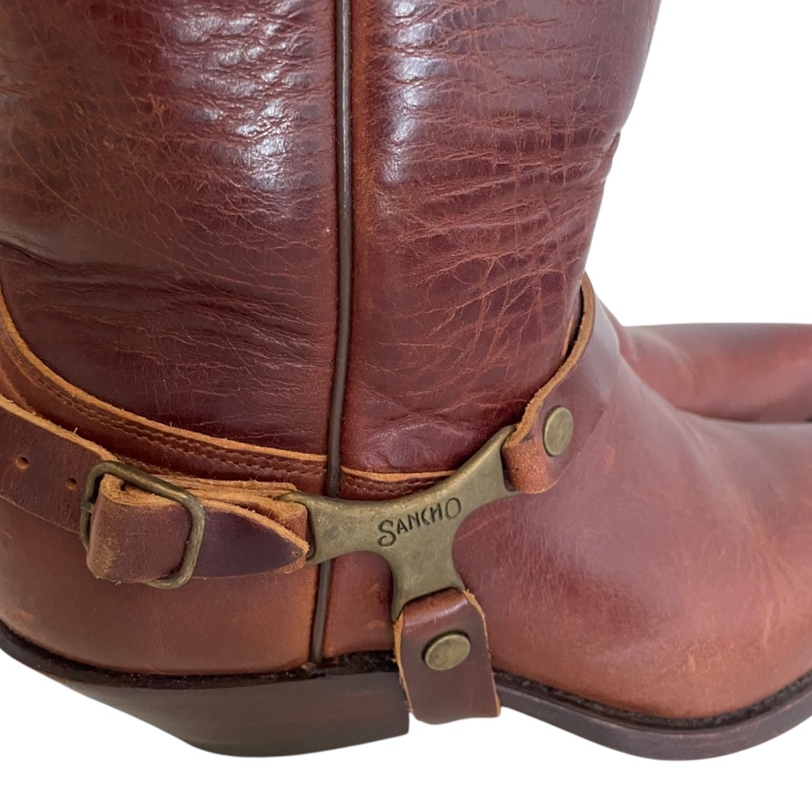 SANCHO Harness Boots 濃茶 38 24cm相当 サンチョ・ブーツ ウエスタン