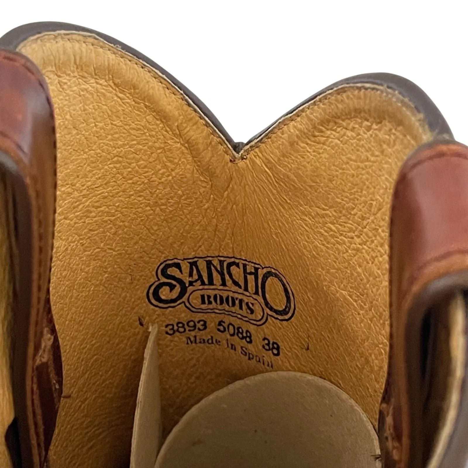 SANCHO ウェスタンブーツ　38 24cm相当 SANCHO Harness Boots 濃茶 38 24cm相当 サンチョ・ブーツ ウエスタン
