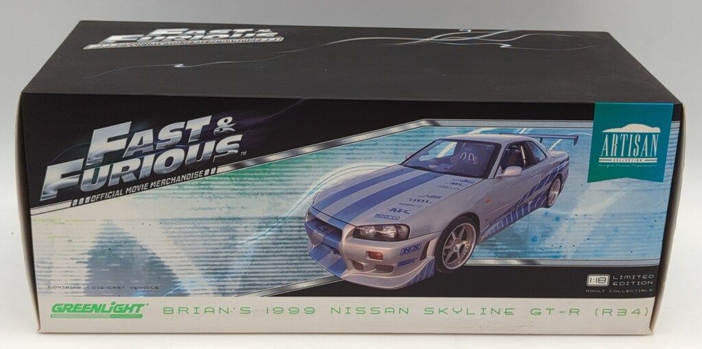 GREENLIGHT 1/18 ARTISAN COLLECTION BRIAN'S 1999 NISSAN SKYLINE GT-R(R34) #19029