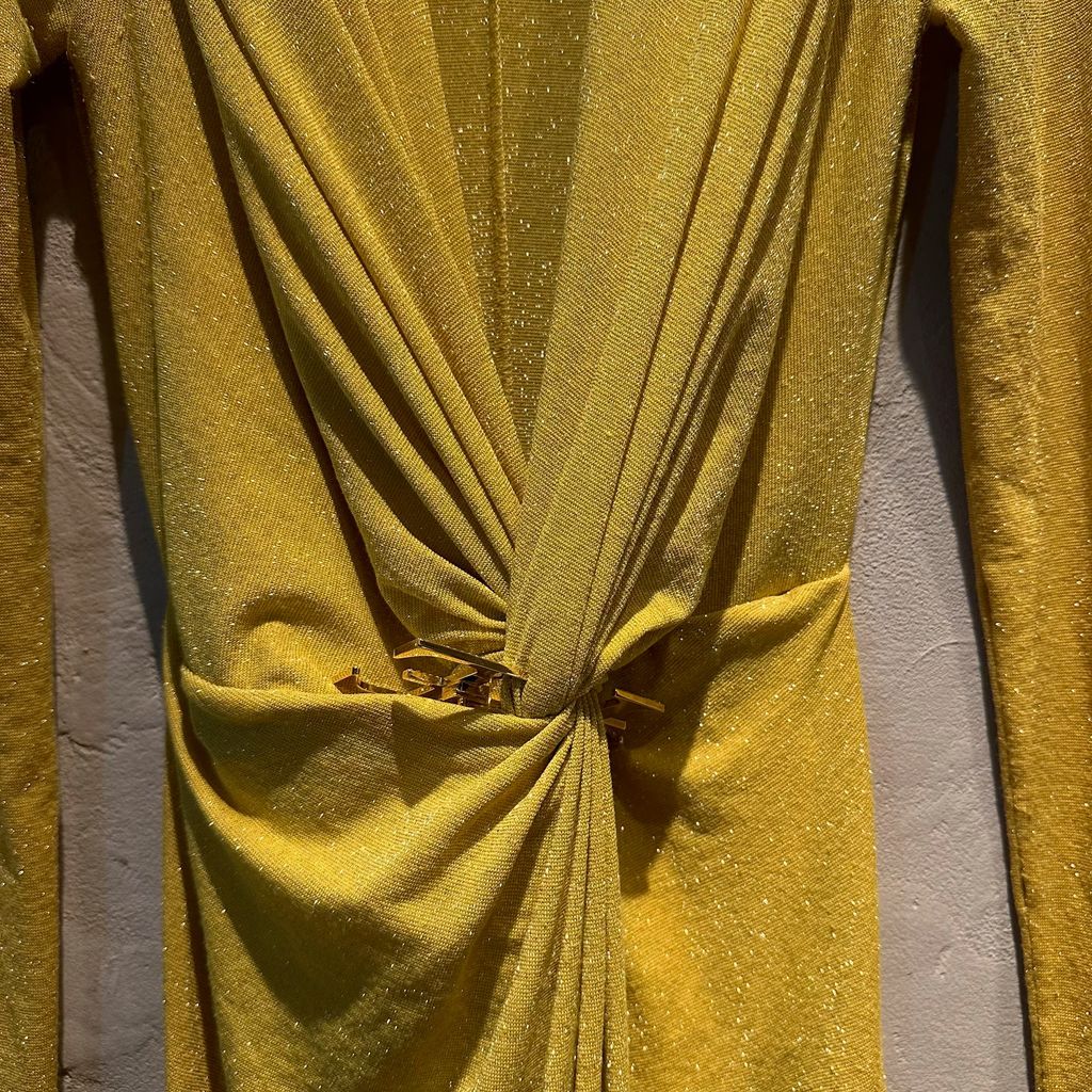 ELISABETTA FRANCHI エリザベッタフランキ Glitter Drape Long Dress
