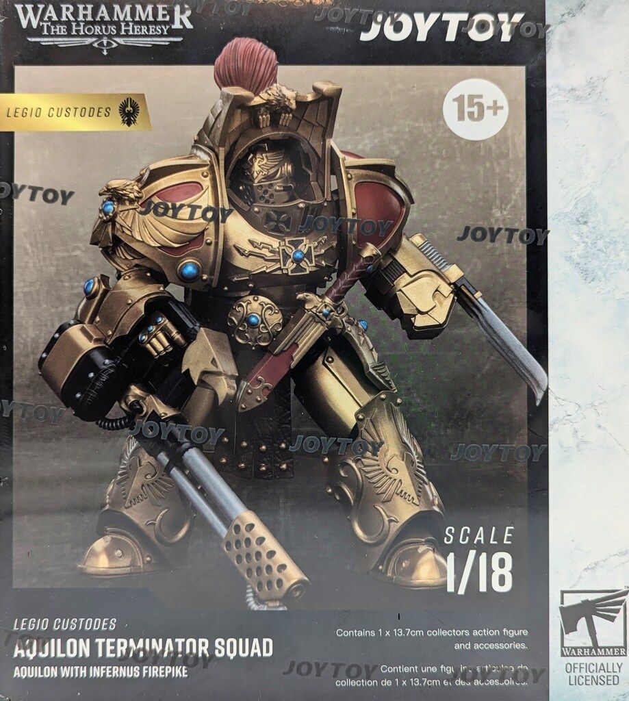 JOYTOY WARHAMMER THE HORUS HERESY LEGIO CUSTODES AQUILON TERMINATOR SQUAD WITH INFERNUS FIREPIKE 1/18スケール