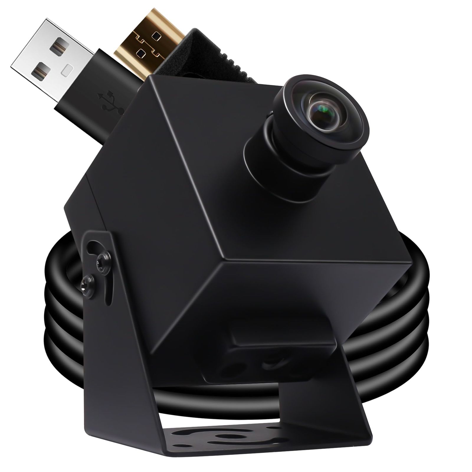 ELP HDMI USB 4K カメラ Type-C HDMI 同時出力 PC カメラ 120度歪みレンズ付き コンピュータ用 UVC USB2.0 ウェブカメラ 2X デジタル ズーム ウェブカメラ プラグアンドプレイ ビデオ会議 教会 ス 5993e872