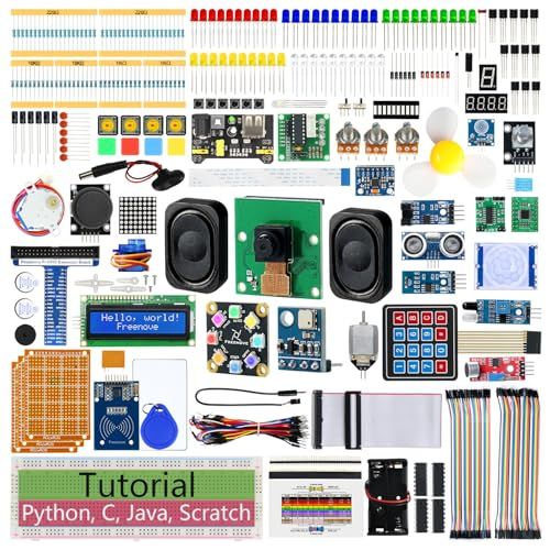 Freenove Raspberry Pi 5 4B 3B+ 500 Zero 2W 完全スターターキット、1170ページのチュートリアル、Python C Java Scratch Processingコード、386点のアイテム、164プロ a8cb292c