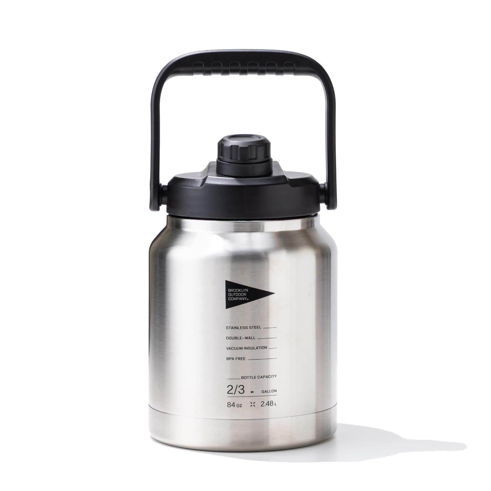 BROOKLYN OUTDOOR COMPANY (BOC) ブルックリンアウトドアカンパニー サーモジャグ 2.5L 3.8L 保冷 保温 NY発 キャンプ アウトドア 真空断熱構造 (2.5L シルバー)pms