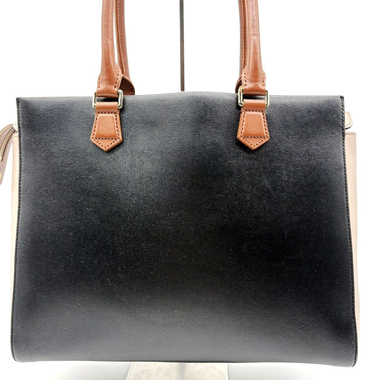 ポールスミス Paul Smith トートバッグ ブラック ベージュ PVC レザー