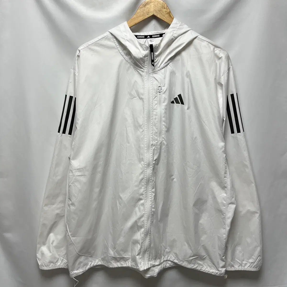 正規品/3XL adidas アディダス 3本線 ウィンドブレーカー 白 ランニング ウインドブレーカー
