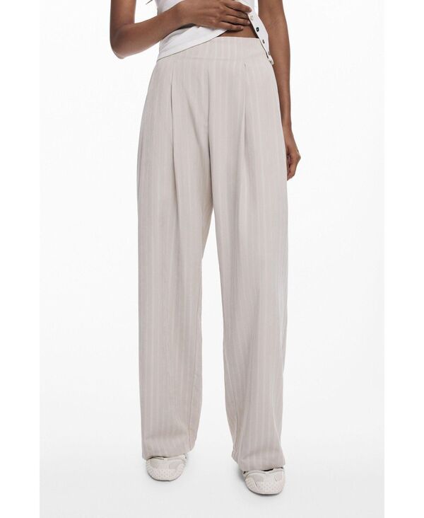 デジグアル レディース ボトムス カジュアルパンツ プリーツ パンツ Desigual Womens Pleated trousers with waistband Medium beige ベージュ