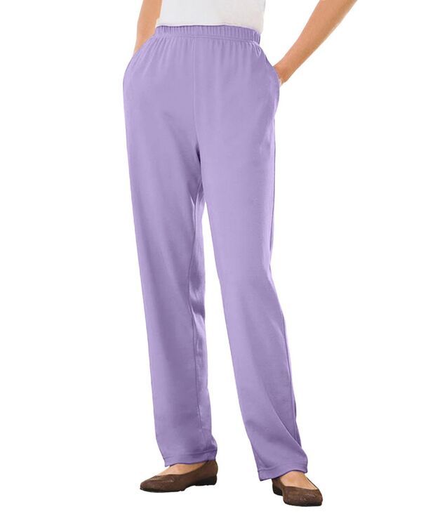 ウーマン ウィズイン レディース ボトムス カジュアルパンツ パンツ トール ニット Woman Within Womens Within Tall 7Day Knit StraightLeg PullOn Pants Soft iris