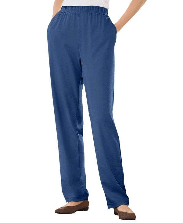 ウーマン ウィズイン レディース ボトムス カジュアルパンツ パンツ トール ニット Woman Within Womens Within Tall 7Day Knit StraightLeg PullOn Pants Royal navy ネイビー