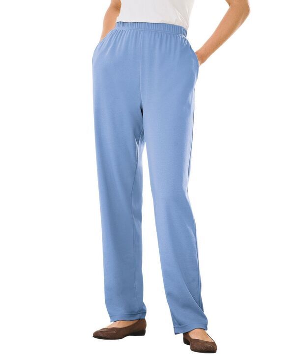 ウーマン ウィズイン レディース ボトムス カジュアルパンツ パンツ トール ニット Woman Within Womens Within Tall 7Day Knit StraightLeg PullOn Pants French blue ブルー