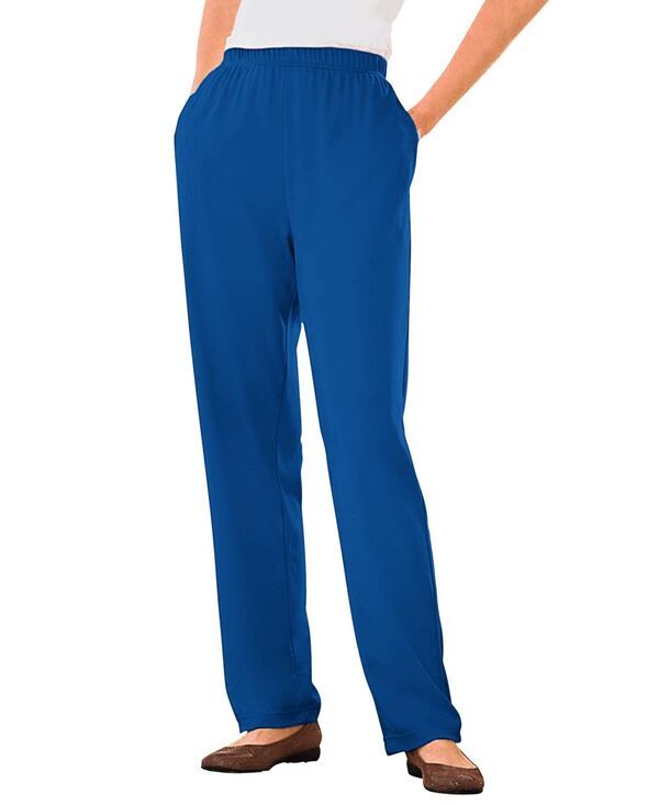 ウーマン ウィズイン レディース ボトムス カジュアルパンツ パンツ トール ニット Woman Within Womens Within Tall 7Day Knit StraightLeg PullOn Pants Deep cobalt コバルト