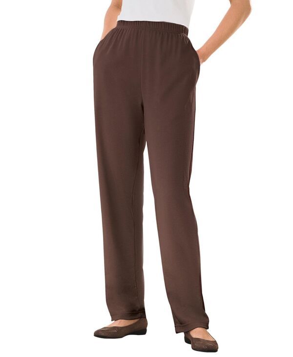 ウーマン ウィズイン レディース ボトムス カジュアルパンツ パンツ トール ニット Woman Within Womens Within Tall 7Day Knit StraightLeg PullOn Pants Chocolate チョコレート