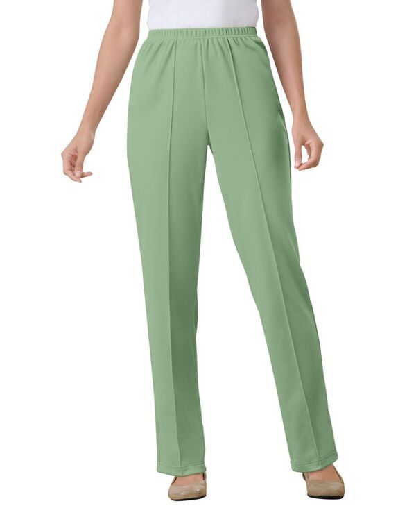 ウーマン ウィズイン レディース ボトムス カジュアルパンツ ニット Woman Within Womens Within The HassleFree ElasticWaist Soft Knit Pant Sage セージ