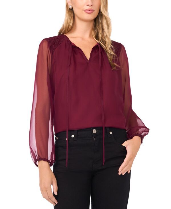 ヴィンスカムート レディース トップス シャツ Vネック バルーンスリーブ Vince Camuto Womens Balloon Sleeve VNeck Top Boysenberry