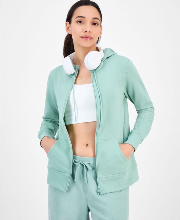 イデオロギー レディース アウター パーカー・スウェット 長袖 フリース パーカー ID Ideology Womens Relaxed ZipFront LongSleeve Fleece Hoodie XS4X Mint Sage ミント