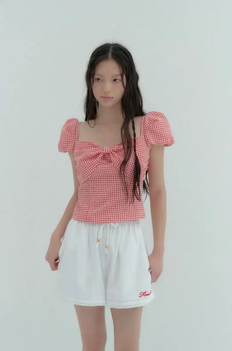 FLOWOOM エンジェル angel ファー パフ ブラウス レッド xsサイズ