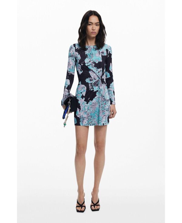 デジグアル レディース トップス ワンピース Desigual Womens Dress designed by Mr Christian Lacroix Green blue ブルー