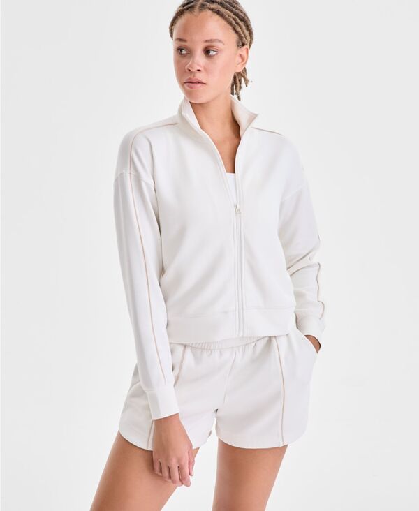 イデオロギー レディース アウター ニット・セーター ID Ideology Womens Relaxed Butter Soft FunnelNeck ZipFront Sweater Beige ベージュ