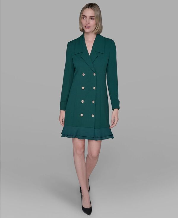 カール ラガーフェルド レディース トップス ワンピース シフォン ブレザー KARL LAGERFELD PARIS Womens ChiffonHem Blazer Dress Pine
