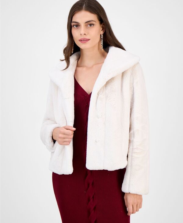 ゲス レディース アウター ジャケット・ブルゾン ジャケット GUESS Womens Sophy FauxFur Jacket Muted Stone ストーン