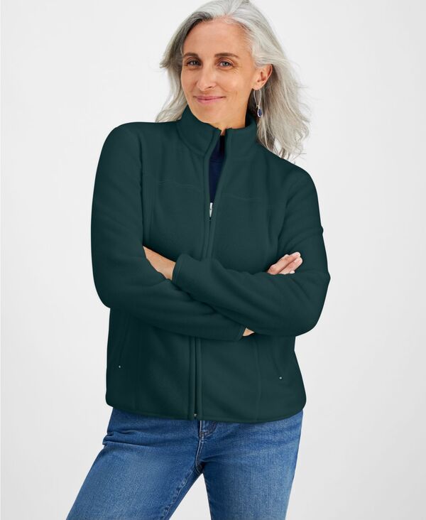 スタイルアンドコー レディース アウター ジャケット・ブルゾン プチ フリース ジャケット Style Co Petite Polar Fleece ZipFront Jacket Ponderosa Pine