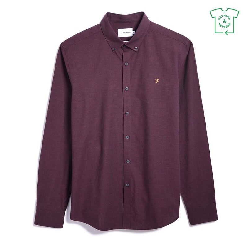 ファーラー メンズ トップス シャツ Tシャツ Farah Steen Ls Bd Sn99 Farah Red レッド