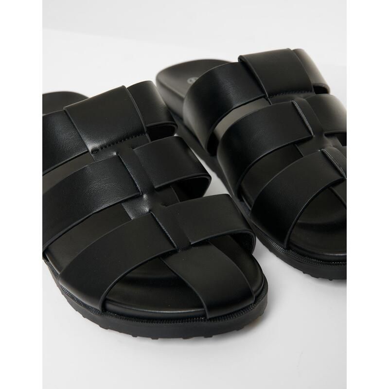 スリードベア メンズ シューズ サンダル Threadbare Abel Flat Sandals Black ブラック
