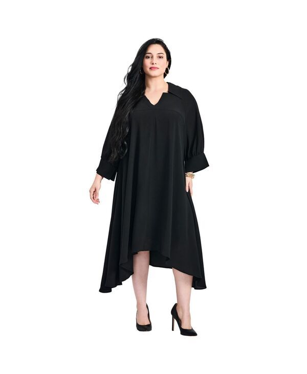 アベニュー レディース トップス ワンピース AVENUE Womens Parker Hanky Hem Collaredress Black ブラック