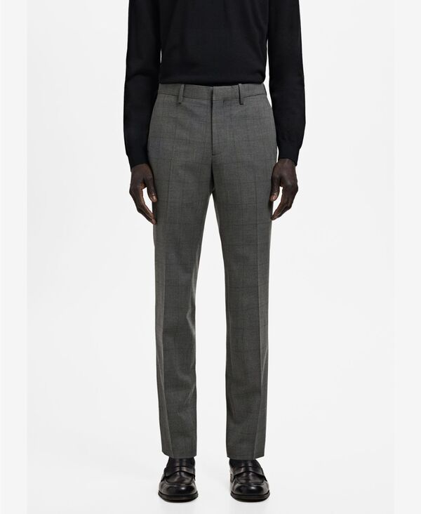 マンゴ メンズ ボトムス カジュアルパンツ MANGO Menstretch Fabric Super SlimFit Suit Pants Medium Heather Gray グレー