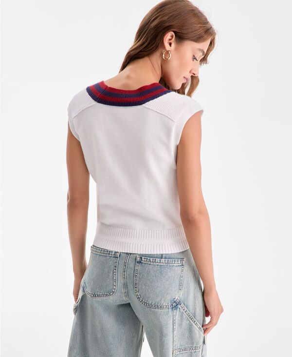 バースリー レディース アウター ニット・セーター Vネック ベスト ノースリーブ Bar III Womensleeveless VNeck Sweater Vest Bright White ホワイト バースリー レディース アウター ニット・セーター Vネック ベスト ノースリーブ Bar III Womensleeveless VNeck Sweater Vest Bright White ホワイト