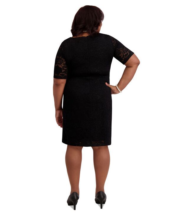 カスパール レディース トップス ワンピース プラスサイズ レース Kasper Womens LaceSleeve Sheath Dress Regular Plus Sizes Black ブラック