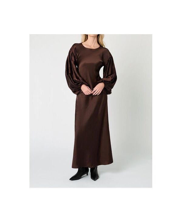ウィ ウォー ワット レディース トップス ワンピース バルーンスリーブ マキシワンピース マキシ WeWoreWhat Womens Balloon Sleeve Maxi Dress Chestnut