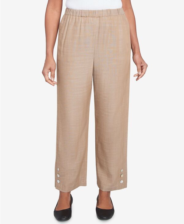 アルフレッド ダナー レディース ボトムス カジュアルパンツ パンツ アンクル Alfred Dunner Womens Summer Solstice Relaxed Button Detail Ankle Pants Bamboo