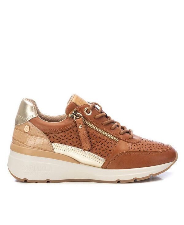 キシタイ レディース シューズ スニーカー レザー Carmela Collection Womens Leather Casual Sneakers By Xti Camel キャメル