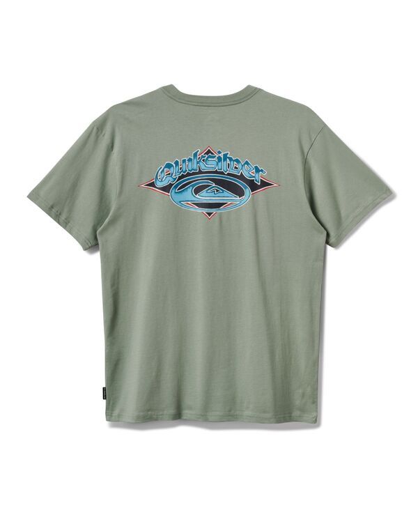 クイックシルバー メンズ トップス Tシャツ Quiksilver Mens Brushwork Short Sleeve TShirt Herb