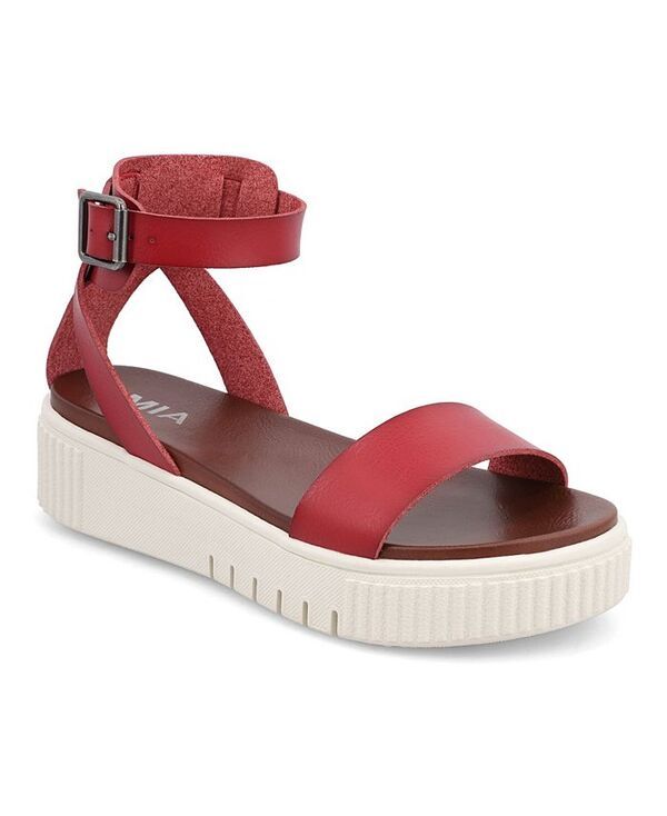 ミア レディース シューズ サンダル プラットフォーム MIA Womens Lunna Round Toe Platform Sandals Red レッド