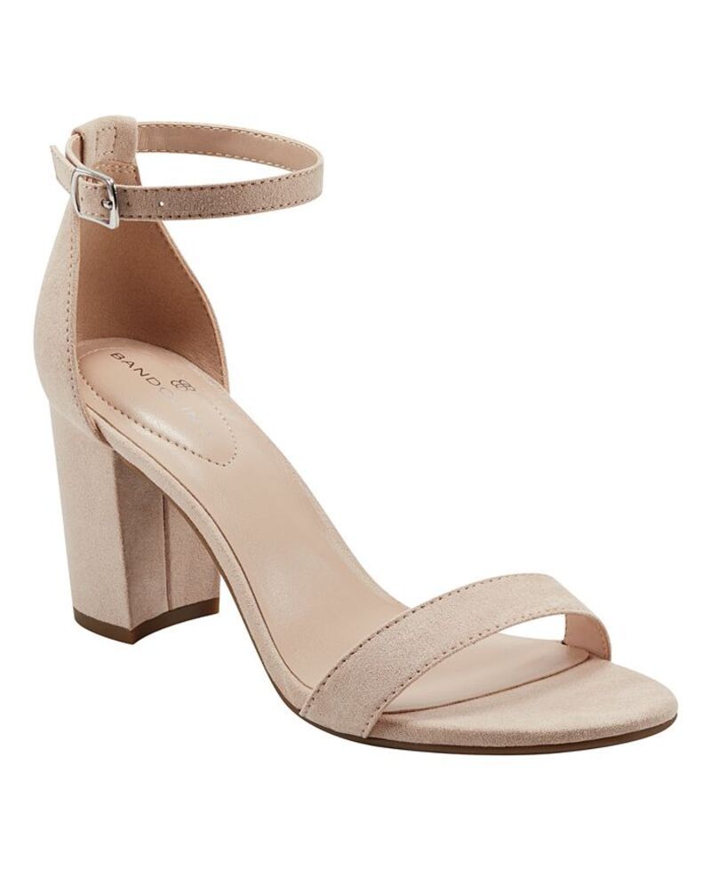 バンドリーノ レディース シューズ サンダル ヒール Bandolino Womens Armory Block Heel Dress Sandals Nude Sueded