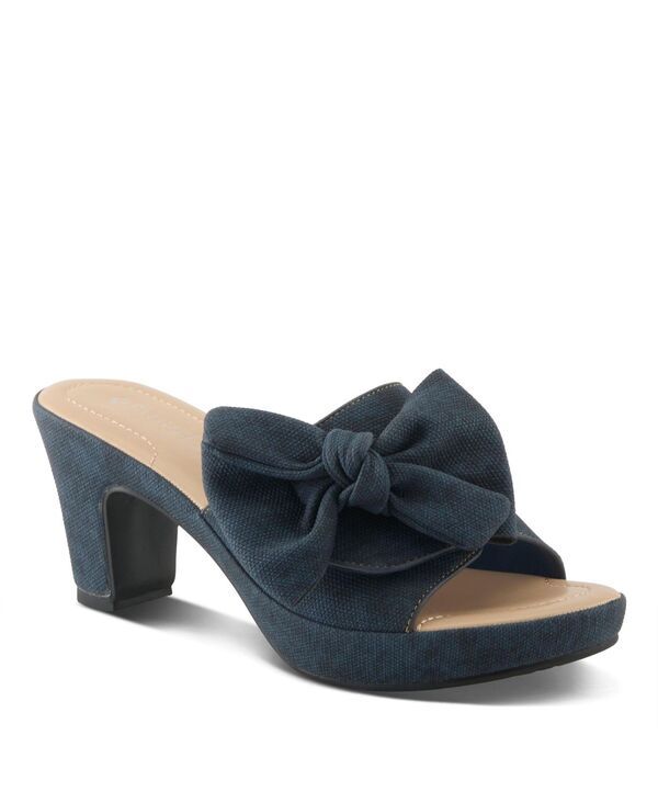 パトリシア レディース シューズ サンダル デニム ヒール Patrizia Womens NORMAJEAN Denim Bow Slide Heeled Sandals Dark denim blue デニム