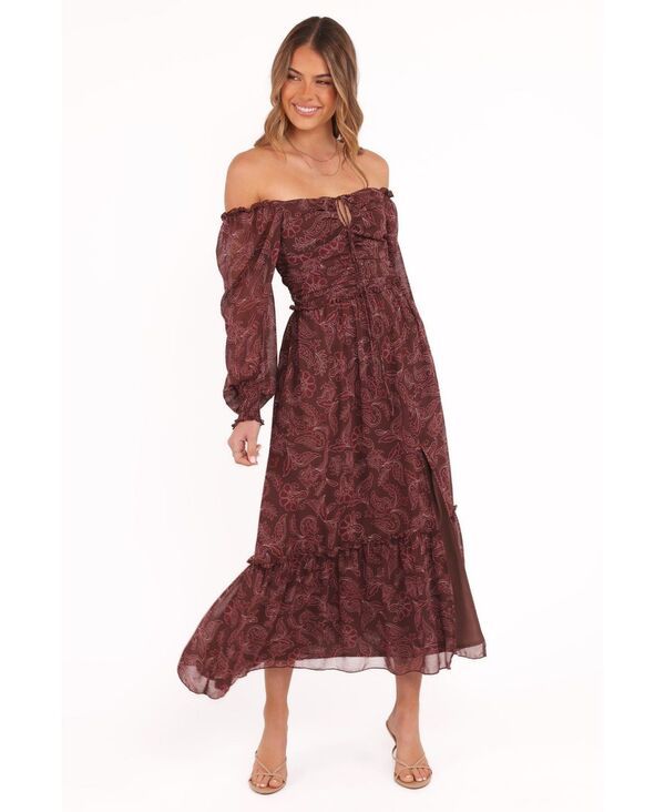 Petal and Pup レディース トップス ワンピース マキシ Petal and Pup Womens Keziah Long Sleeve Maxi Dress Burgundy paisley バーガンディ
