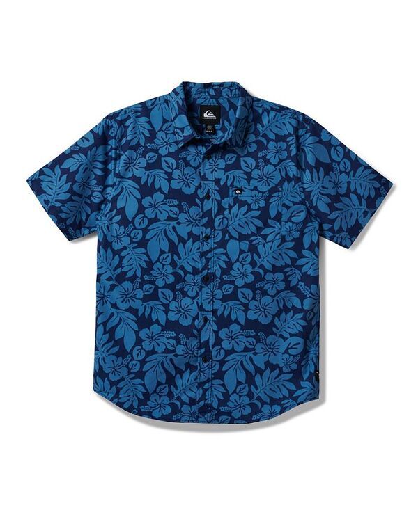 クイックシルバー メンズ トップス シャツ Quiksilver Mens Waikoloa Classics Short Sleeve Shirt Estate Blue ブルー