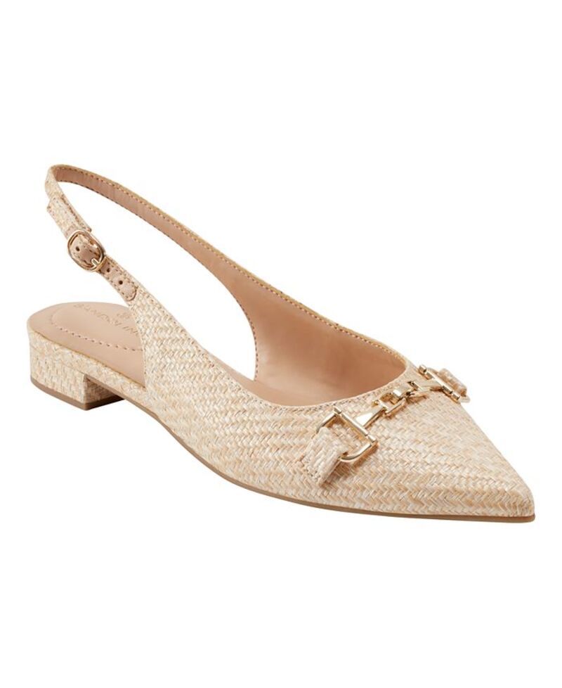 バンドリーノ レディース シューズ パンプス Bandolino Womens Alex Pointy Toe Slingback Flats Natural Raffia