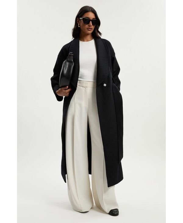 カレンミレン レディース アウター ジャケット・ブルゾン コート マキシ Karen Millen Womens Wrap Tailored Maxi Coat Black ブラック