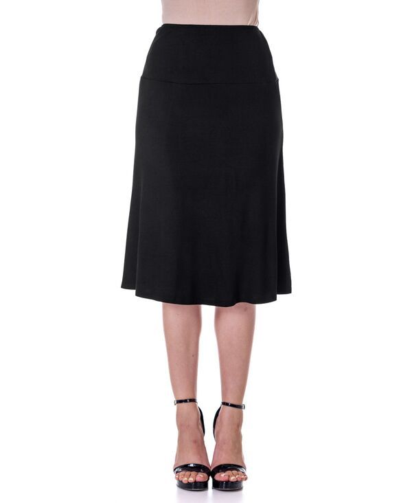 24 セブンコンフォート レディース ボトムスカート A ライン ひざ丈 プチ 24seven Comfort Apparel Petite A Linelastic Waist Knee Length Skirt Black ブラック